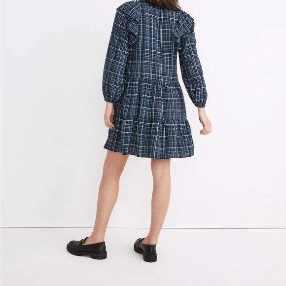 Madewell Gauze Ruffle-Trimmed Mini Dress - Picture 3 of 12